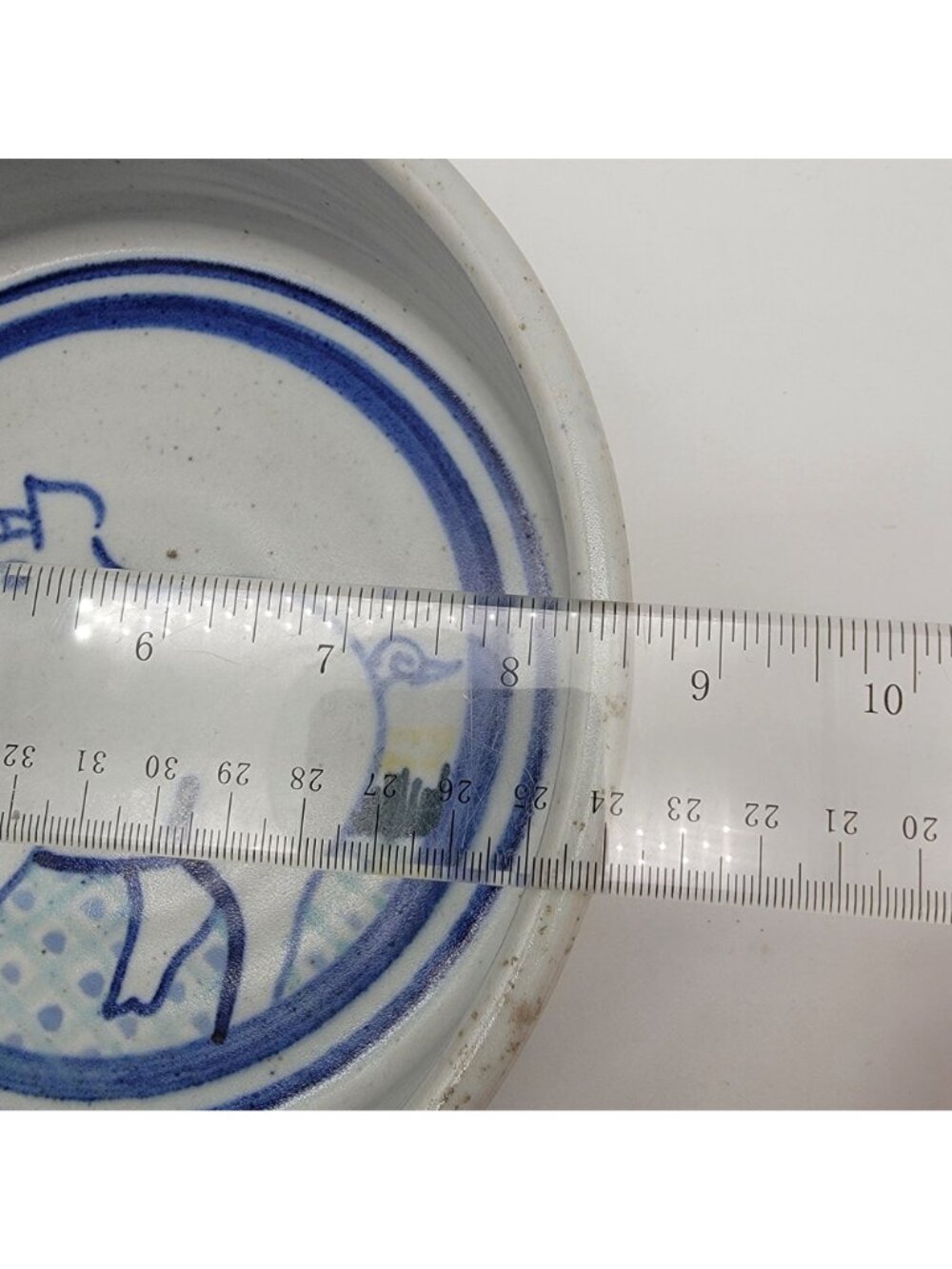Vintage Signed Stoneware Pottery Dish Bowl With Pig Design - Picture 6 of 6